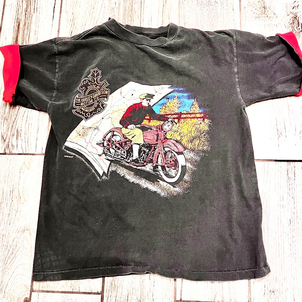 Harley Davidson Motor Co. Fun-Wear Vtg Milwaukee Wis. Single Stitch T-Shirt L.